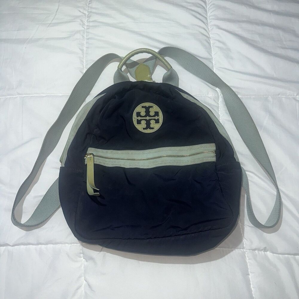 Tory Burch Black and Light Gray Backpack